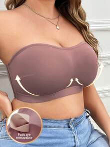 LustreForm Plus Size Bandeau Side-Closure Bra 1pc - Coffee Brown - View 4