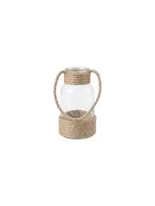 Cirelle 1pc Rustic Jute Rope Glass Flower Vase, Handmade Decorative Bottle With Handle, Farmhouse Style Table Centerpiece, 3 Sizes Available, Ideal Gift For Family And Friends For Home Decor - Hemp rope vase - View 9