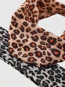 ROMWE Kawaii 18 Buah Bando Wanita Motif Leopard Retro Amerika + Warna Polos, Gaya Jalanan Cocok Sebagai Aksesori Rambut Wanita untuk Penggunaan Sehari-hari dan Olahraga - Cetak macan tutul multi-warna - View 3