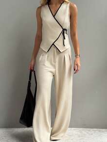 BiaLiraa Women Two Pieces Outfits For Daily Wear Summer Casual - Apricot - View 3