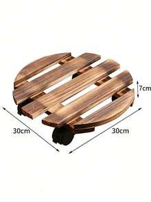 Haus Hana 1 chiếc giá đỡ cây di động có bánh xe, khay chậu hoa bằng gỗ đặc dày có bánh xe cho bonsai & chậu cây - Nhiều màu - Xem 8