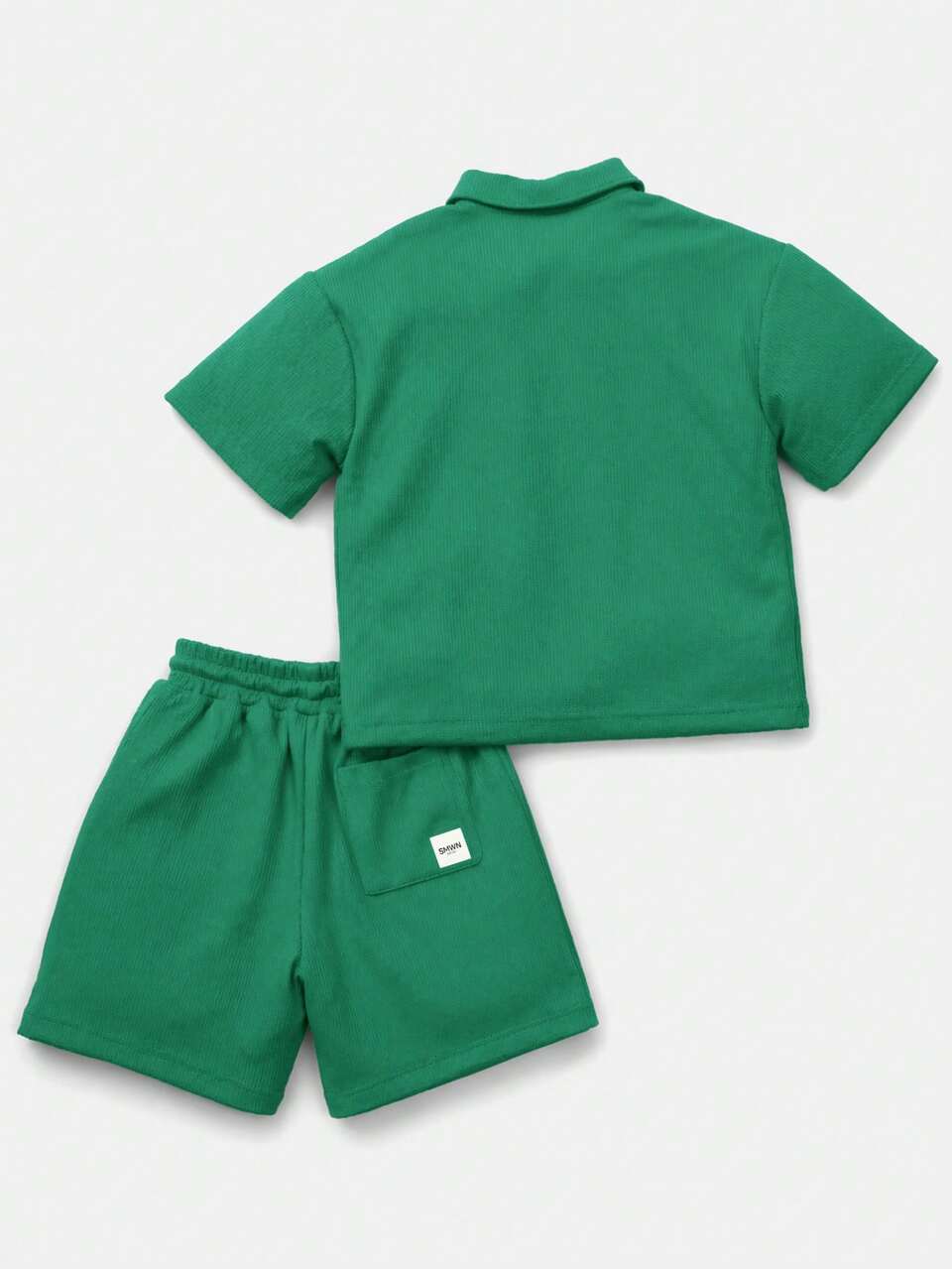 Tween Boys Textured Polo Co-Ord Set With Quarter Zip Collar And Matching Drawstring Shorts Limited Edition