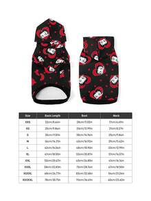 Betty Boop x SHEIN 1件卡通圖案印花寵物連帽衫，貓咪衣服，狗狗衣服，尺寸XXS-XXXXL，特小號，特大號，愛心，波點，性感，俏皮 - 黑色 - 查看 5
