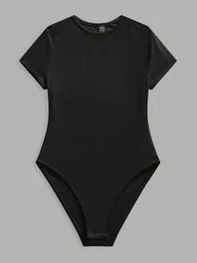 SHEIN BASICS 2pcs Minimalist Style Women's Bodysuit, Versatile For Spring & Summer Summer Clothes - Multicolor - View 6