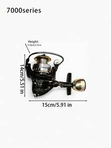 Reel Pancing Putar Okuma Offshore, Reel Putar 13+1bb dengan Engkol Logam dan Spool Dangkal, Cocok untuk Berbagai Perairan - Hitam - View 5