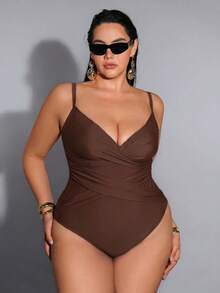 Women Plus Size Sports Swimwear - Blue - View 12