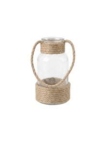 Cirelle 1pc Rustic Jute Rope Glass Flower Vase, Handmade Decorative Bottle With Handle, Farmhouse Style Table Centerpiece, 3 Sizes Available, Ideal Gift For Family And Friends For Home Decor - Hemp rope vase - View 8