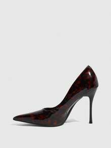 CUCCOO SZL Women's Solid Color Pointed Toe Minimalist High Heel Pumps, Casual Everyday Wear Spring Shoes Spring Break Easter For Christmas Valentine's Day - Leopard brown - View 4