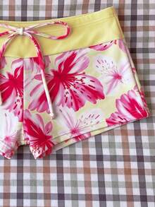 Elavelle Women's Spring Summer Random Print High Waist Bow Bikini Bottoms - Multicolor - View 6