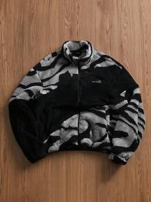 Manfinity Hypemode Manfinity Streetrush Men's Casual Contrast Color Patchwork Jacket, Autumn/Winter , Men Zip Up Thermal Lined Jacket - Multicolor - View 1