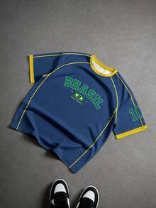 Aesthetic Post Áo bóng đá nam size lớn phong cách retro Brazil, áo in số 10 BRASIL kiểu Mỹ, áo thun unisex họa tiết, áo thể thao thời trang nam, bóng đá, phụ kiện bóng đá - Nhiều màu - Xem 4