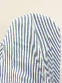 Coolane 女士条纹编织系带镂空露背吊带上衣和休闲抽绳腰长裤两件套 - 淺藍色 - 查看 8