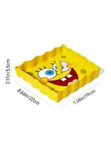 SpongeBob SquarePants | SHEIN 1個卡通造型陶瓷盤，陶瓷甜點盤，適用於甜點、水果、堅果、小食物，也可作為居家收納，收納鑰匙、珠寶等，適用於微波爐和洗碗機，附海綿 - 黃色 - 查看 6