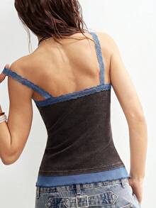 Bohemela Women's Casual Knit Patchwork Vest - Coffee Brown - View 7