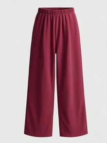SHEIN ChillGRL Conjunto de 2 piezas para niñas con top de tirantes con estampado de estrellas y cordón & pantalones cargo con bolsillos y cintura de bloques de color, estilo casual de calle, primavera/verano - Rojo - Ver 5