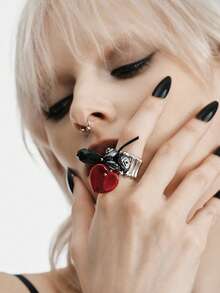MortiRose Silver Sweet Cool Open Ring Fashion Spice Girl Style Love Jewelry - Silver - View 5