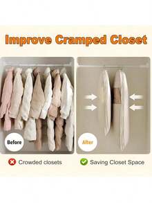 1pc New Down Jacket Compression Dust Cover, Wardrobe Clothing Dust Bag - Multicolor - View 2