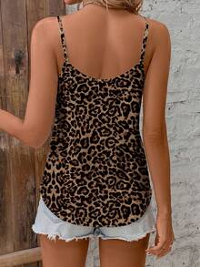 SHEIN Clasi Atasan Camisole Longgar Leher V dengan Motif Cetak Seluruh Permukaan Minimalis Kasual, Cocok untuk Musim Panas - MultiWarna - View 2