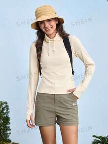 In My Nature Women's Solid Color Detachable Pocket Outdoor Sports Hiking Pants - Mocha Brown - View 4