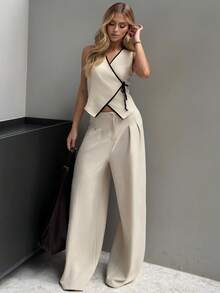 BiaLiraa Women Two Pieces Outfits For Daily Wear Summer Casual - Apricot - View 4