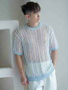 DAZY Top de punto de verano con bloques de color para hombre, vacaciones - Multicolor - Ver 3