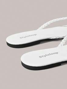 Styleloop Women's Flat Sandals, Bohemian, Beach Vacation, Western Wind, Summer Wear, Travel Essentials - White - View 4
