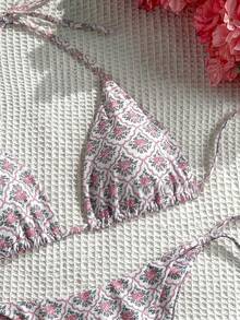 Swim Mod Vacation Beach Two-Piece Swimsuit Random Print - Multicolor - View 4