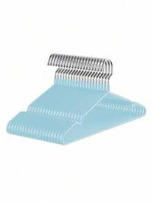 100PCS 60PCS 30PCS 20PCS 10PCS 1PC Rubber Coated Metal Hangers Non Slip Heavy Duty Space Saving Clothes Hangers Silver Hook For Shirt Dress Wardrobe Organizer - Multicolor - View 29