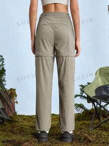In My Nature Women's Solid Color Detachable Pocket Outdoor Sports Hiking Pants - Mocha Brown - View 8