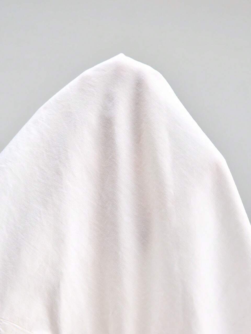 2026SS Summer Women's Solid Cream White Short Sleeve Loose Fit Blouse With Ruched Design, Old Money Style, Teacher Outfit, Vacation Holiday Attire, Woven Fabric, Button-Down Placket, Round Neck With Small Stand Collar, Women's Office Wear, Independence Day, Tea Party, Women's Outing, Casual Commute, Minimalist Elegant Urban Modern Fashion Versatile Women's Shirt