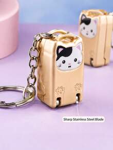 Joivida 1Pc Folding Nail Clipper, Portable Splash-Proof Stainless Steel Nail Cutter, Cat-Shaped Mini Keychain Manicure Tool, Essential For Daily & Travel Nail Care - multicolor - View 4