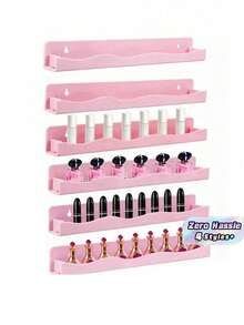 Nail Polish Wall Rack, 6 Pastel Colors Acrylic Nail Polish Floating Shelves For Multi-Purpose,Ideal Gift For Girls Teens,Great Display For Salons Retailers - Macaron Color - View 1