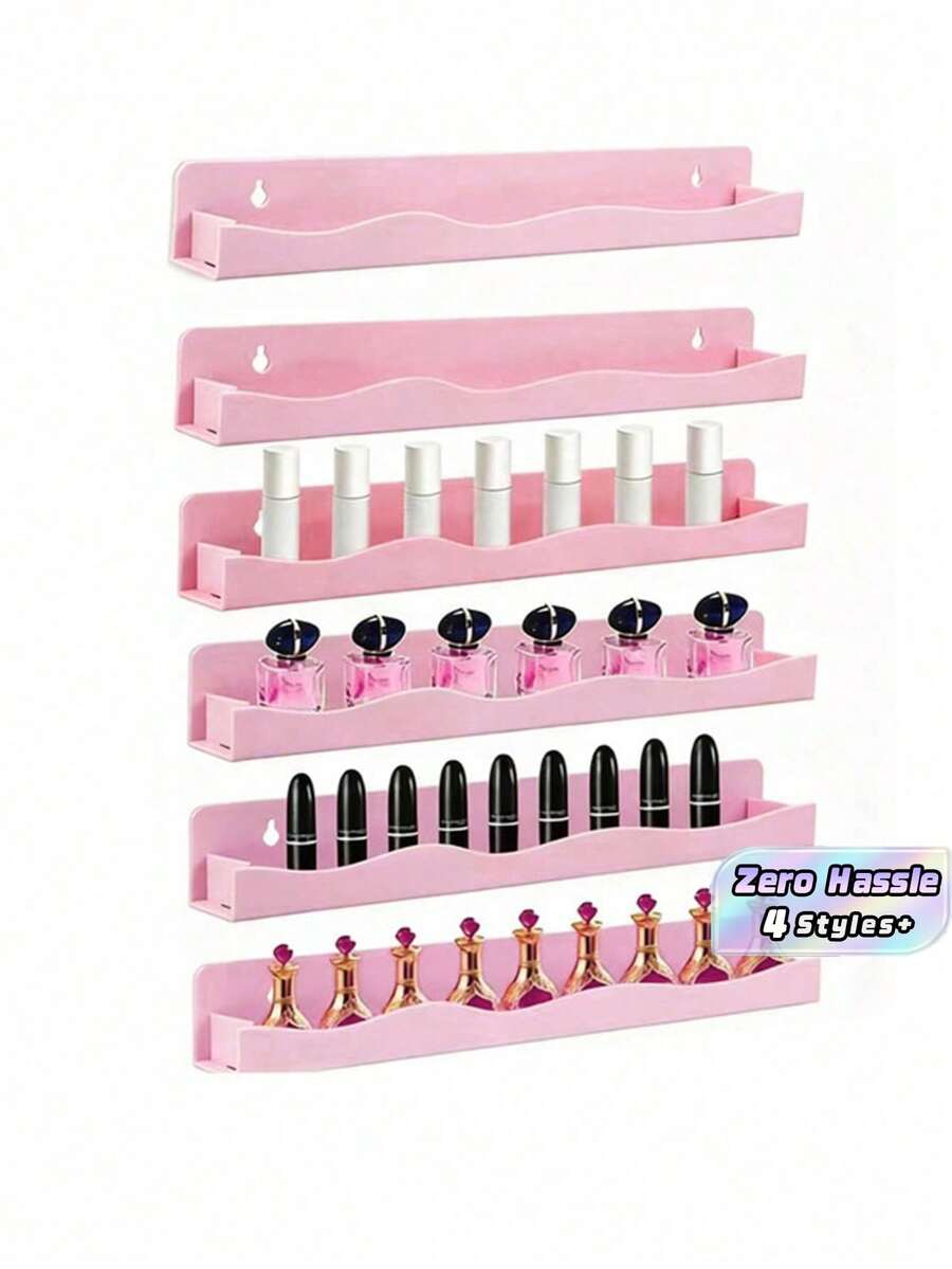 Nail Polish Wall Rack, 6 Pastel Colors Acrylic Nail Polish Floating Shelves For Multi-Purpose,Ideal Gift For Girls Teens,Great Display For Salons Retailers - Macaron Color - View 1