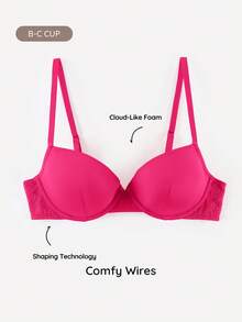 Bralution Women's Minimalist Solid Color Adjustable Strap Bra With Underwire - Violet Purple - View 4