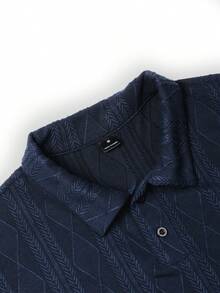 HUEFORM 男士纯色纽扣休闲百搭短袖 Polo 衫 - 藏蓝色 - 查看 7