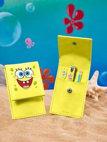 SpongeBob SquarePants | SHEIN 黃色海綿寶寶卡通主題 3 件組金屬美甲與足部護理套組，附收納盒，可愛指甲修整工具組，含死皮推棒與指甲锉，適合卡通迷與美容愛好者的完美禮物 - 黃色 - 查看 2