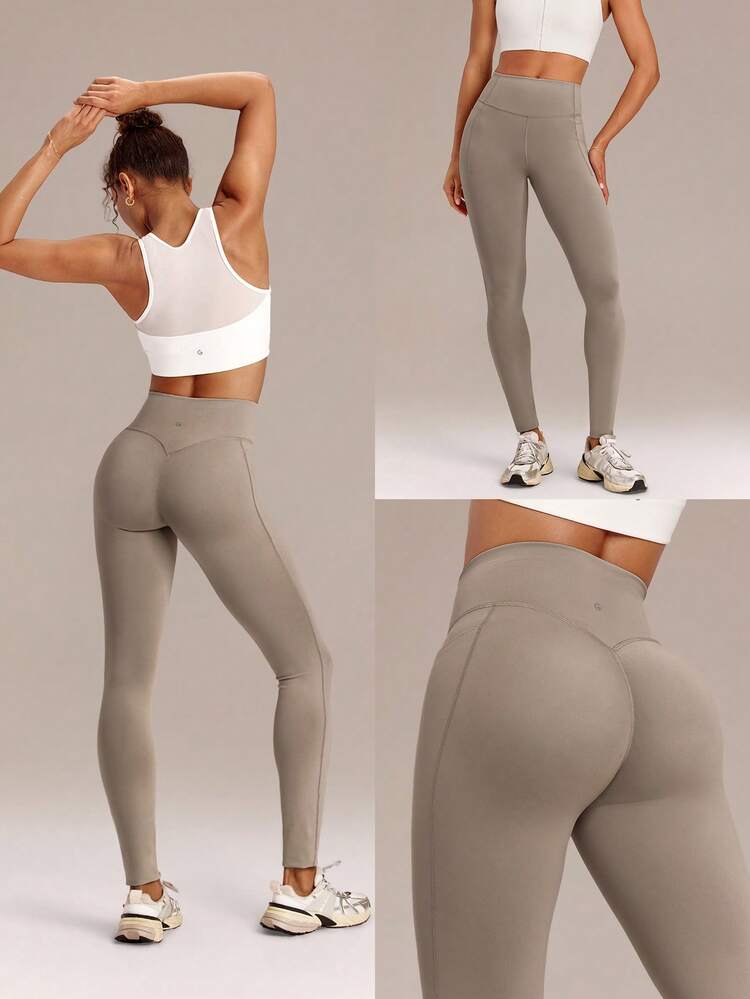 31" Powersculpt™ StudioShape Peakbum Leggings With Mesh Paneling Drawstring Anti-Roll Down Waist High Impact Training Workout Gym Fitness Wear