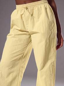 Musera Sport Adjustable Toggle Light Weight Active Shell Pants Workout Gym Sports Pilates Fitness Daily Casual Hibiscus - Butter Yellow - View 5