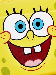 SpongeBob SquarePants | SHEIN 1 buah Cermin Lipat Portabel HD dengan Desain Kartun Lucu dari Bahan Kulit PU, Dapat Berdiri Sendiri atau Digenggam, Ringan dan Portabel, Nyaman untuk Memeriksa Detail Riasan, Cocok untuk Perjalanan dan Bepergian, Sangat Cocok untuk Wanita, Pria, Pelajar dan Penggemar, Dunia Bawah Laut, Spons - Kuning - View 3