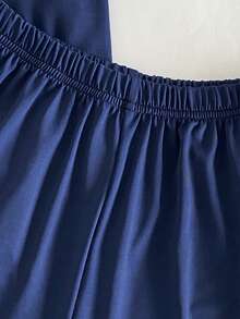Conjunto de Roupa de Descanso para Menina Pré-Adolescente com Camiseta de Manga Curta, Gola Redonda e Estampa de Urso e Shorts Casuais - Multicolorido - Visão 7