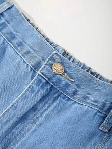 GlowEve CURVE Pantalones cortos de mezclilla lavada vintage para mujer talla grande primavera verano - Lavado ligero - Ver 7