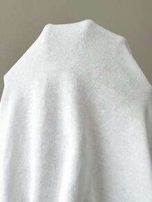 SHEIN EZwear 白色針織女款連帽衫，秋冬長袖上衣 - 白色 - 查看 10