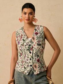Travachic Plus Size Summer Casual Jacquard Vest Jacket Winter - Multicolor - View 6