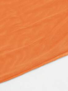 Swim Basics Vacation Beach Sheer Mesh Cover Up & Wrap Skirt Set For Summer - Orange - View 5