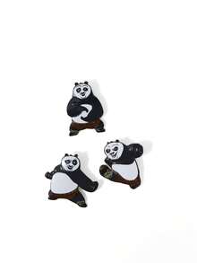 SHEIN Kung Fu Panda 時尚黑色鋅合金電影卡通胸針徽章紀念收藏禮物 - 彩色 - 查看 3