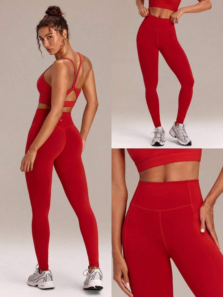 28" Powersculpt™ StudioShape Peakbum Leggings With Mesh Paneling Drawstring Anti-Roll Down Waist High Impact Training Workout Gym Fitness Wear