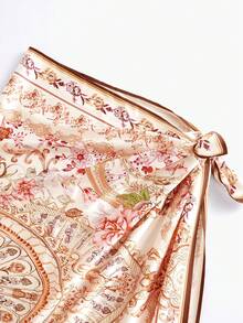 MOTF PREMIUM ELEGANT EXQUISITE ALL-OVER PRINT MULTIFUNCTIONAL SWIMWEAR COVER-UP SCARF SKIRT - Multicolor - View 3