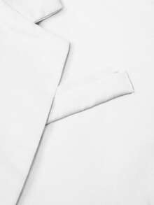 Manfinity Mode Men's Minimalist Solid Color Blazer And Trousers Set White Men Suit, Formal, Ceremony - White - View 4