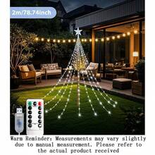 Christmas String Lights, Star Waterfall Style Christmas Decorative Lights (With 8 Lighting Modes And Remote Control Function), Suitable For Christmas Trees, Christmas Tree Gifts, Thanksgiving, Wedding Home Decorations, Autumn Decorations - White - View 14