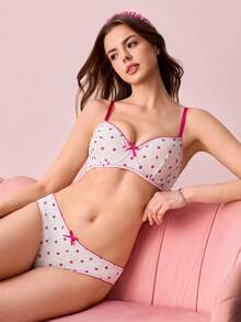 Bonmuse 2件套女士印花钢圈舒适文胸套装 - 彩色 - 查看 3